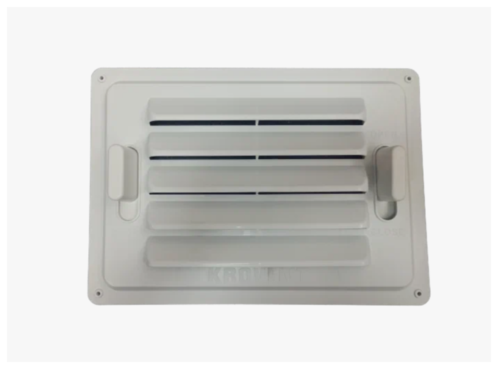 Вентиляционная регулируемая решетка для цоколя KROVENT, RAL 9003 белый - фотография № 1