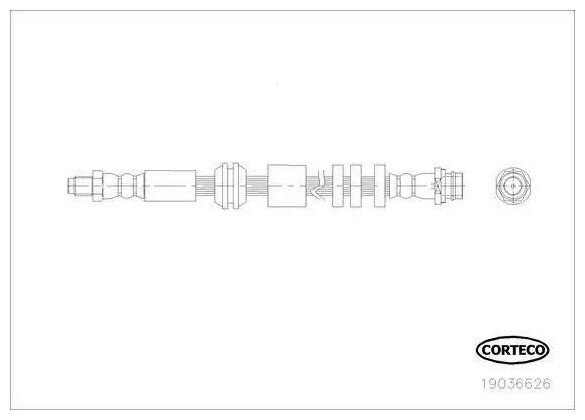 CORTECO 19036626 (19036626_CO / LR008148) шланг тормозной передн land rover: Freelander (Фрилендер) II. 2.2 td4, 3.2 I 1 - фотография № 2