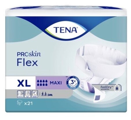 Tena Подгузники для взрослых Tena Flex Maxi Extra Large, объем талии 120-160 см, 21 шт.