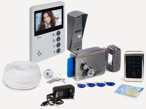 Изображение товара Набор: цветной домофон EP-4407 и замок Anxing Lock-Титан вызывная панель (замок с домофоном на калитку)