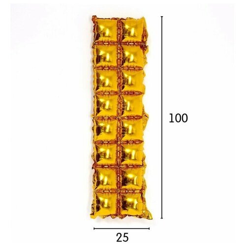 Панно фольгированное 37 х 142 см, 2 ряда, цвет золотой
