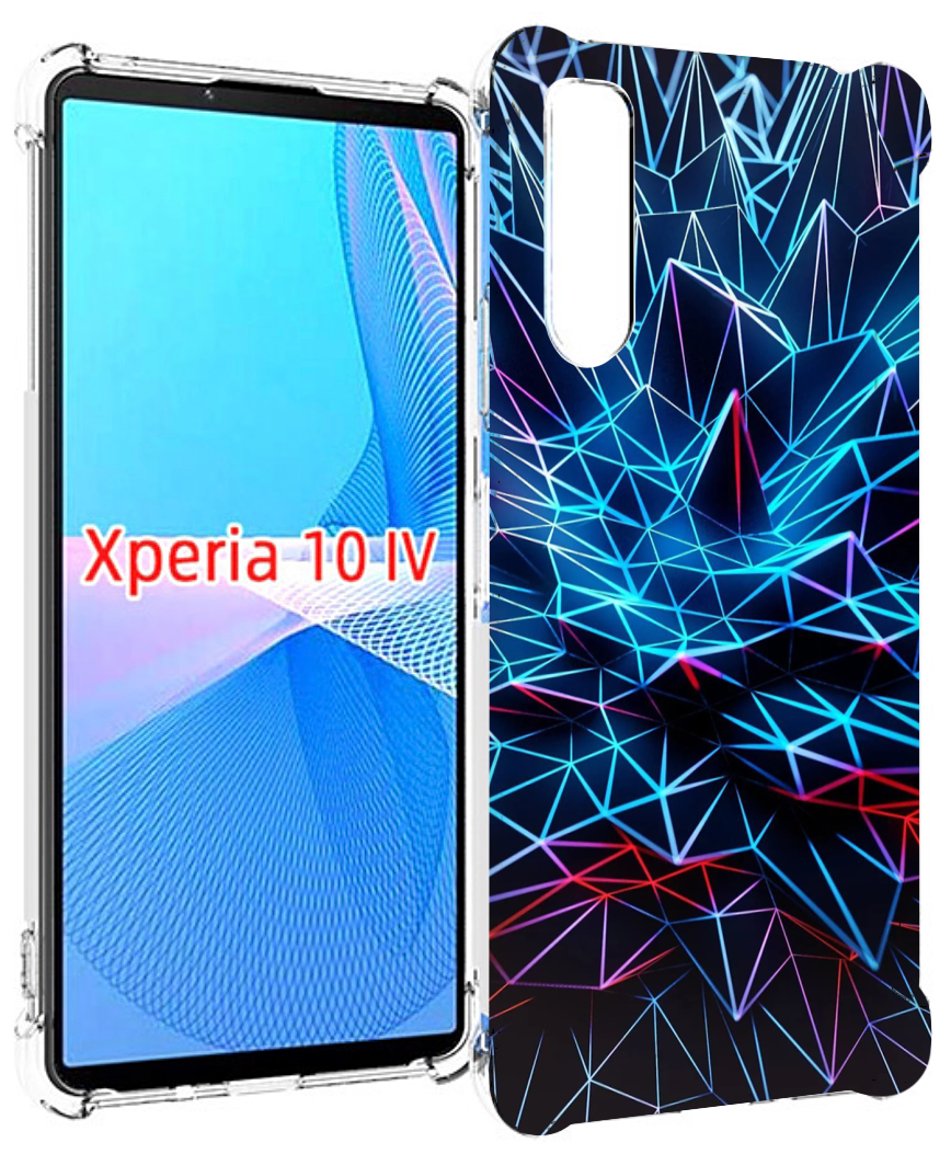 Чехол MyPads неоновая-абстракция для Sony Xperia 10 IV (10-4) задняя-панель-накладка-бампер