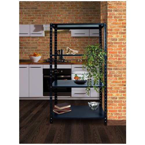 Стеллаж 2000х800х400 4 полки графитовый