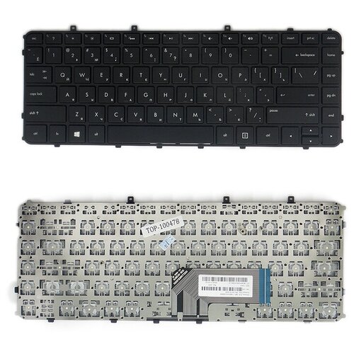 Клавиатура для ноутбука HP Envy 4-1000 4-1100 6-1000 Series Плоский Enter Черная с черной рамкой PN MP-11M73SU6698 967₽