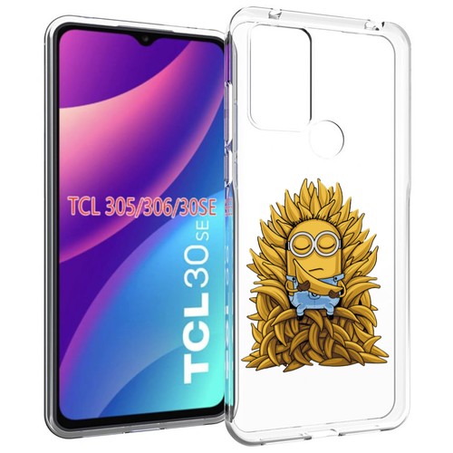 чехол mypads мужчина с длинными усами для tcl 30se tcl 305 tcl 306 tcl 30e задняя панель накладка бампер Чехол MyPads Миньон с бананами для TCL 30SE / TCL 305 / TCL 306 / TCL 30E задняя-панель-накладка-бампер