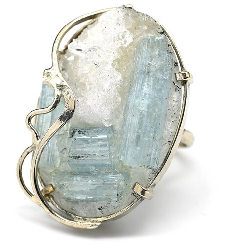 Кольцо Радуга Камня, пирит, аметист, размер 18.5, мультиколор, голубой кольцо радуга камня аметист размер 18 мультиколор