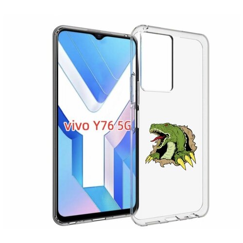 Чехол MyPads годзила для Vivo Y76 5G задняя-панель-накладка-бампер