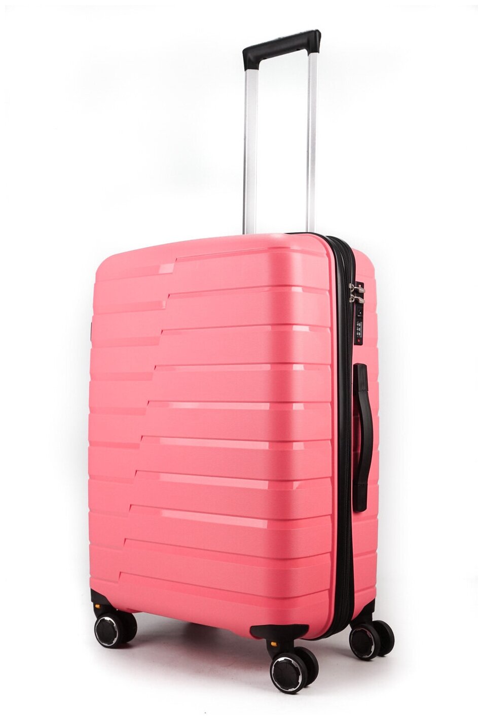 Чемодан Sweetbags средний из полипропилена с расширением на 4-х съемных колесах с TSA замкомполос) розовый 