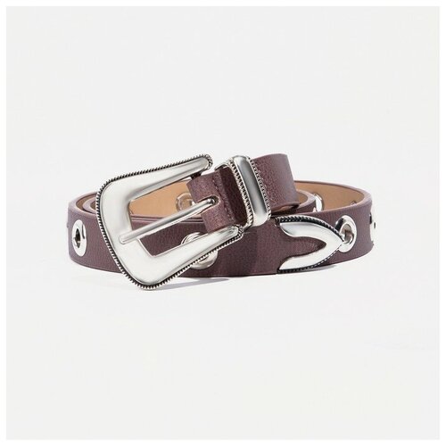 фото Ремень женский, ширина - 2,3 см, пряжка металл, люверсы, цвет фиолетовый сима-ленд