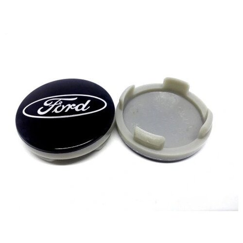Колпачок заглушка на литой диск Ford (Форд) 54мм 1шт. черные с хром надписью 6m21-1003