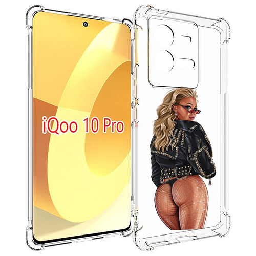 Чехол MyPads девушка в чулках полуголая женский для Vivo iQOO 10 Pro задняя-панель-накладка-бампер