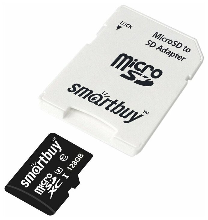 Карта памяти 128Gb - SmartBuy MicroSDXC Class10 Pro U3 SB128GBSDCL10U3-01