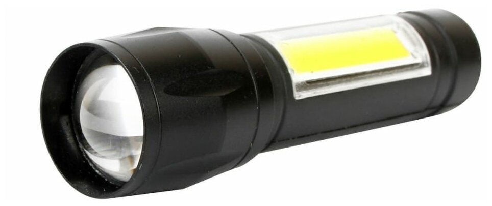 Светодиодный фонарь Ultraflash E1337 3,7В, черный, XPE + COB LED, 3 Ватт, 3 режима, бокс 14269