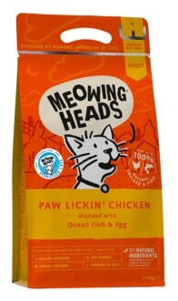 Meowing Heads Для Взрослых кошек с Курицей и рисом Куриное наслаждение MCK1 1,5 кг 20583 (2 шт)