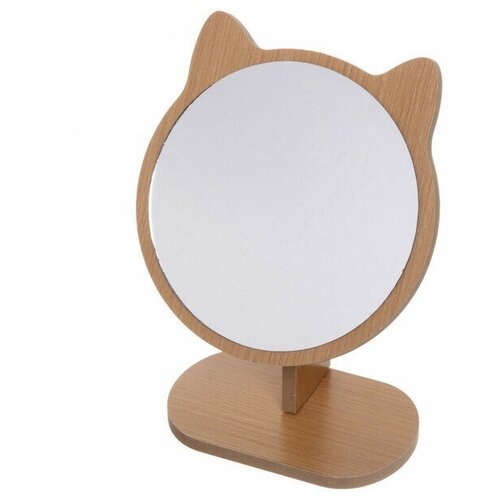 Зеркало настольное в деревянной оправе «High Tech - Cat», 17*17 см