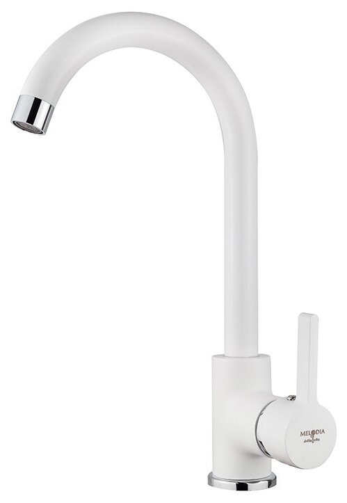 Смеситель кухня Ostessa White картридж д.35мм высокий излив MDV35116_wt без подводки Melodia Della Vita