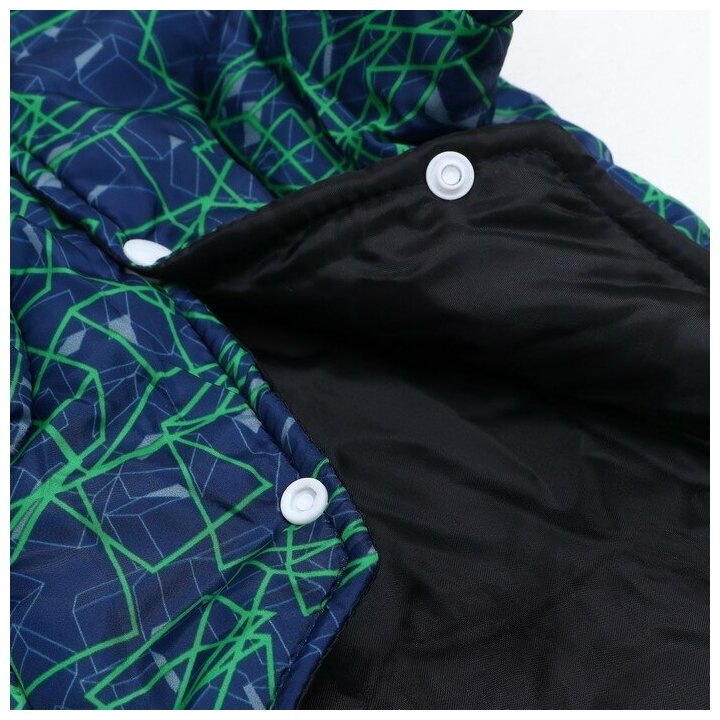 Куртка для собак КНР "Матрица", размер 10, сине-зеленая, ДС 28, ОШ 26, ОГ 34 см (9078096) - фотография № 8