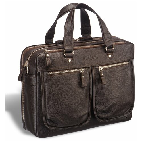 фото Вместительная деловая сумка с двумя отделениями brialdi arce (арчи) relief brown