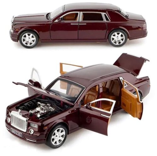 Коллекционная модель Rolls-Royce, Ролс Ройс коричневый, 21 см. Инерционная. Металл. Свет. Звук.