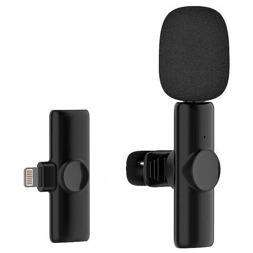 Беспроводной петличный микрофон для iPhone для записи звука и видео, микрофон для айфона петличка с Lightning коннектором,