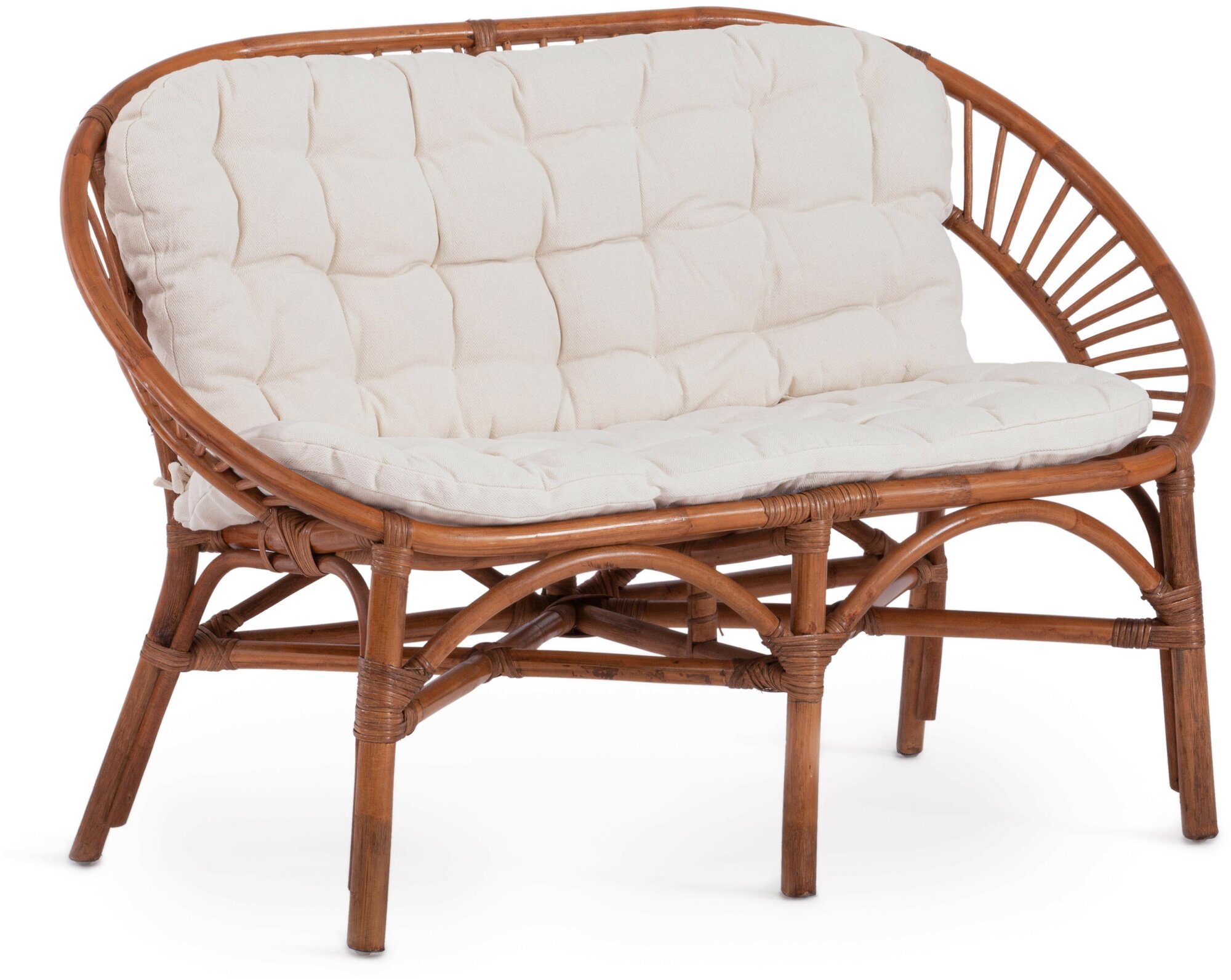 Комплект для отдыха TetChair TURKEY (стол круглый (со стеклом)+2 кресла + диван) /с подушками/ротанг, кр:70х65х78см, дв:120х65х78см, ст:D50х56,5см, coco brown (коричневый кокос) - фотография № 2