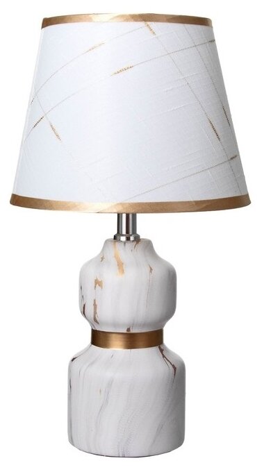 Настольная лампа"Вивиана" Е14 40Вт бело-золотой 20х20х35 см Risalux 9036224 .