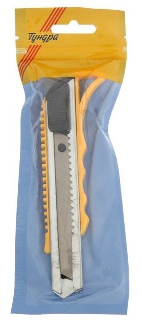 Нож универсальный тундра, металлическая направляющая, квадратный фиксатор, усиленный, 18 мм - фотография № 3