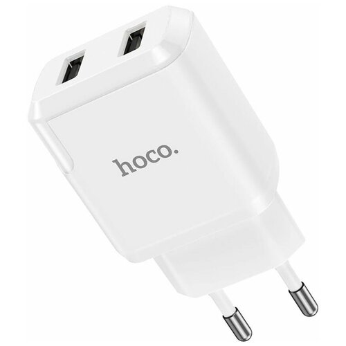 Адаптер питания Hoco N7 Speedy dual port charger с кабелем MicroUSB (2USB: 5V max 2.1A) Белый адаптер питания hoco c82a real charger с кабелем lightning 2usb 5v max 2 4a черный