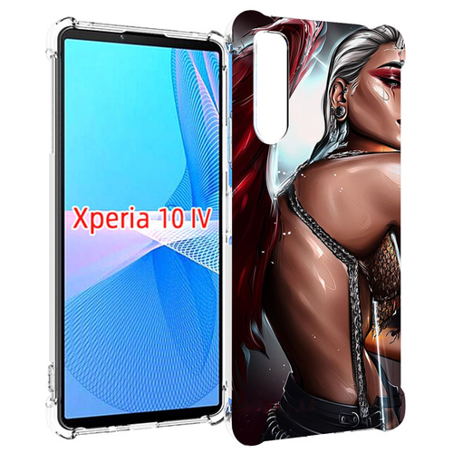 Чехол MyPads девушка-с-крыльями женский для Sony Xperia 10 IV (10-4) задняя-панель-накладка-бампер