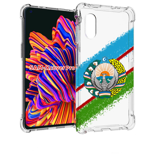 Чехол MyPads Герб флаг Узбекистана для Samsung Galaxy Xcover Pro 1 задняя-панель-накладка-бампер