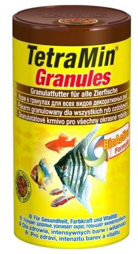 TetraMin Granules Основной корм для всех видов декоративных рыб 250мл (гранулы) - фотография № 11