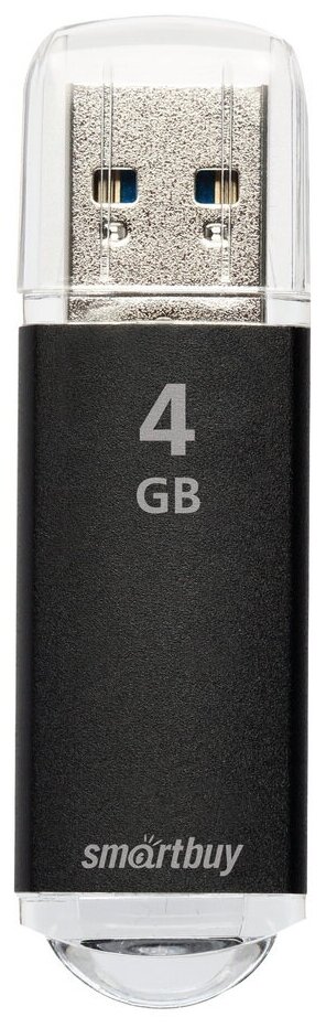 Флеш-накопитель USB 2.0 Smartbuy 4GB V-Cut Black (SB4GBVC-K)