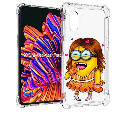 Чехол MyPads Миньон девочка для Samsung Galaxy Xcover Pro 1 задняя-панель-накладка-бампер