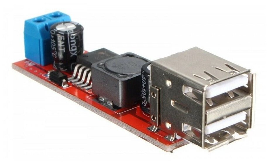 Понижающий преобразователь LM2596 с двойным USB портом / Зарядное устройство 5В 3А