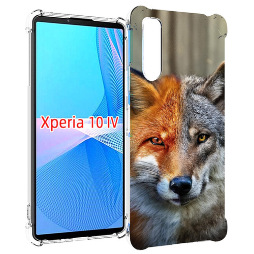 Чехол MyPads волк-лиса для Sony Xperia 10 IV (10-4) задняя-панель-накладка-бампер