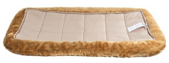 Лежак для собак и кошек Midwest QuietTime Faux Fur Deluxe Bolster 91х58х8 см cinnamon 92 см 60 см 8 см коричневый - фотография № 4