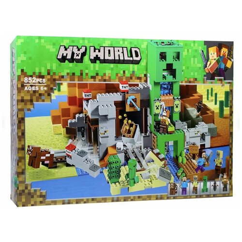 Конструктор My World Minecraft Майнкрафт Шахта Крипера 852 детали 11363