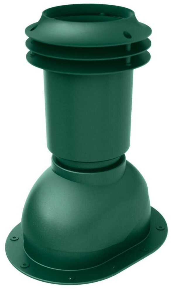 фото Выход вентиляции канализации Viotto для крыши(110 мм)труба канализационная утепленная для мягкой готовой битумной фальцевой кровли (RAL 6005) зеленый