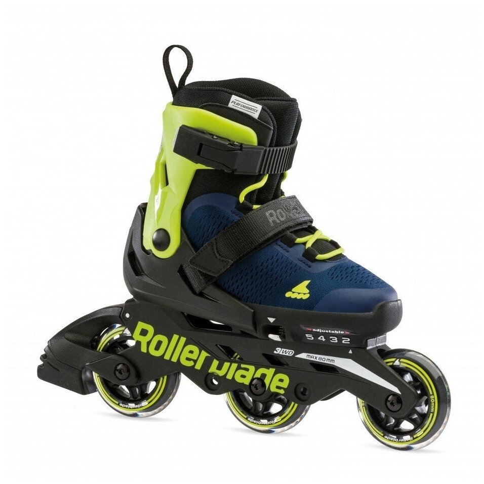 Детские ролики Rollerblade Microblade 3WD - 2022 Blue Royal/Lime р. 33-36.5