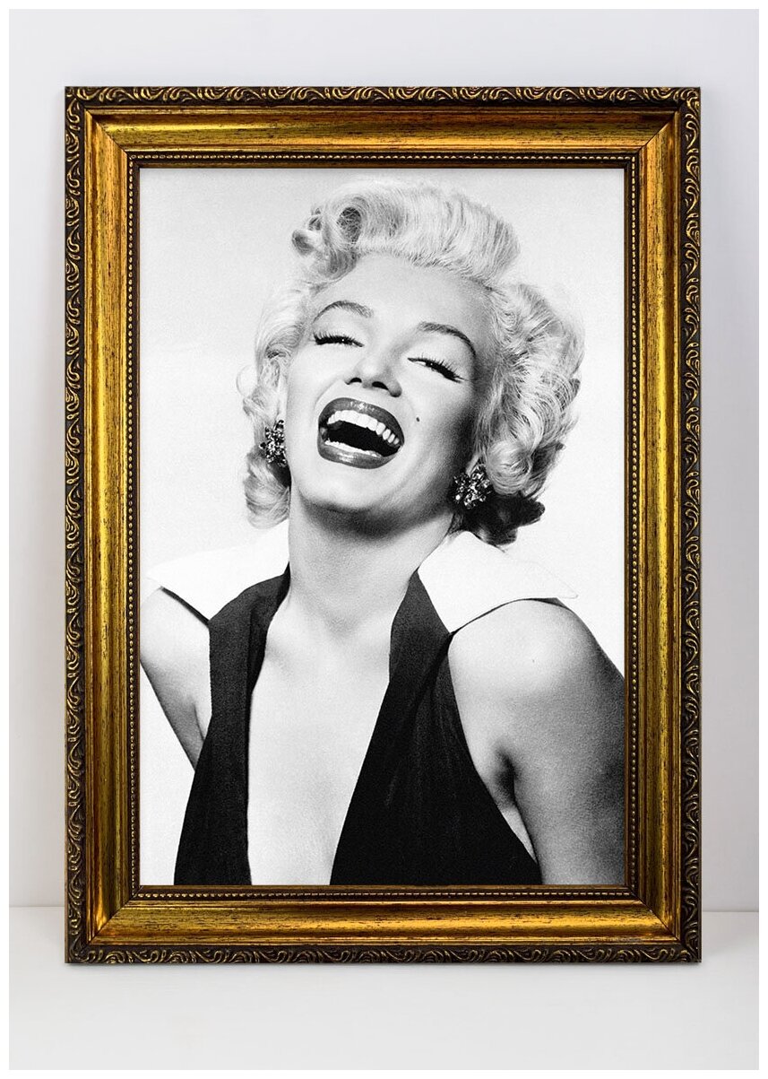 Портрет/Картина Мэрилин Монро в багетной рамке под золото