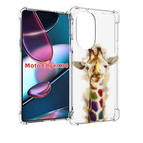 Чехол MyPads Красочный жираф для Motorola Moto Edge X30 задняя-панель-накладка-бампер