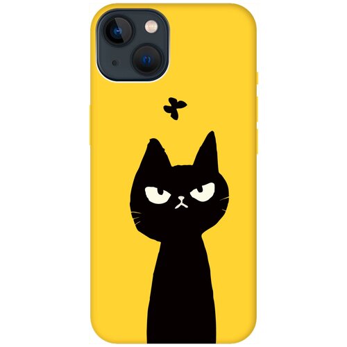 Силиконовый чехол на Apple iPhone 14 Plus / Эпл Айфон 14 Плюс с рисунком Disgruntled Cat Soft Touch желтый силиконовый чехол на apple iphone 14 plus эпл айфон 14 плюс с рисунком disgruntled cat