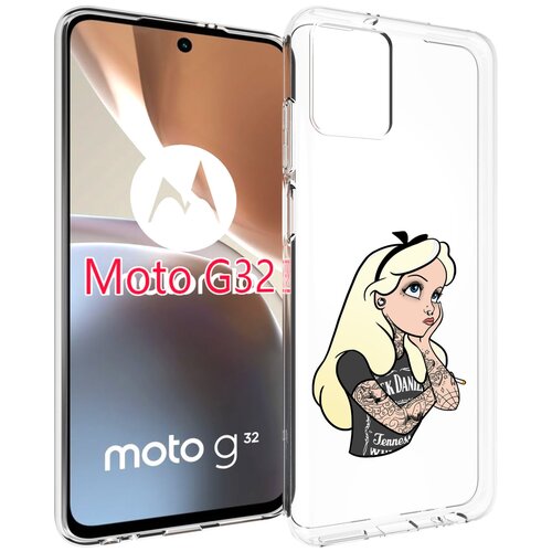Чехол MyPads принцесса-в-татуировках женский для Motorola Moto G32 задняя-панель-накладка-бампер