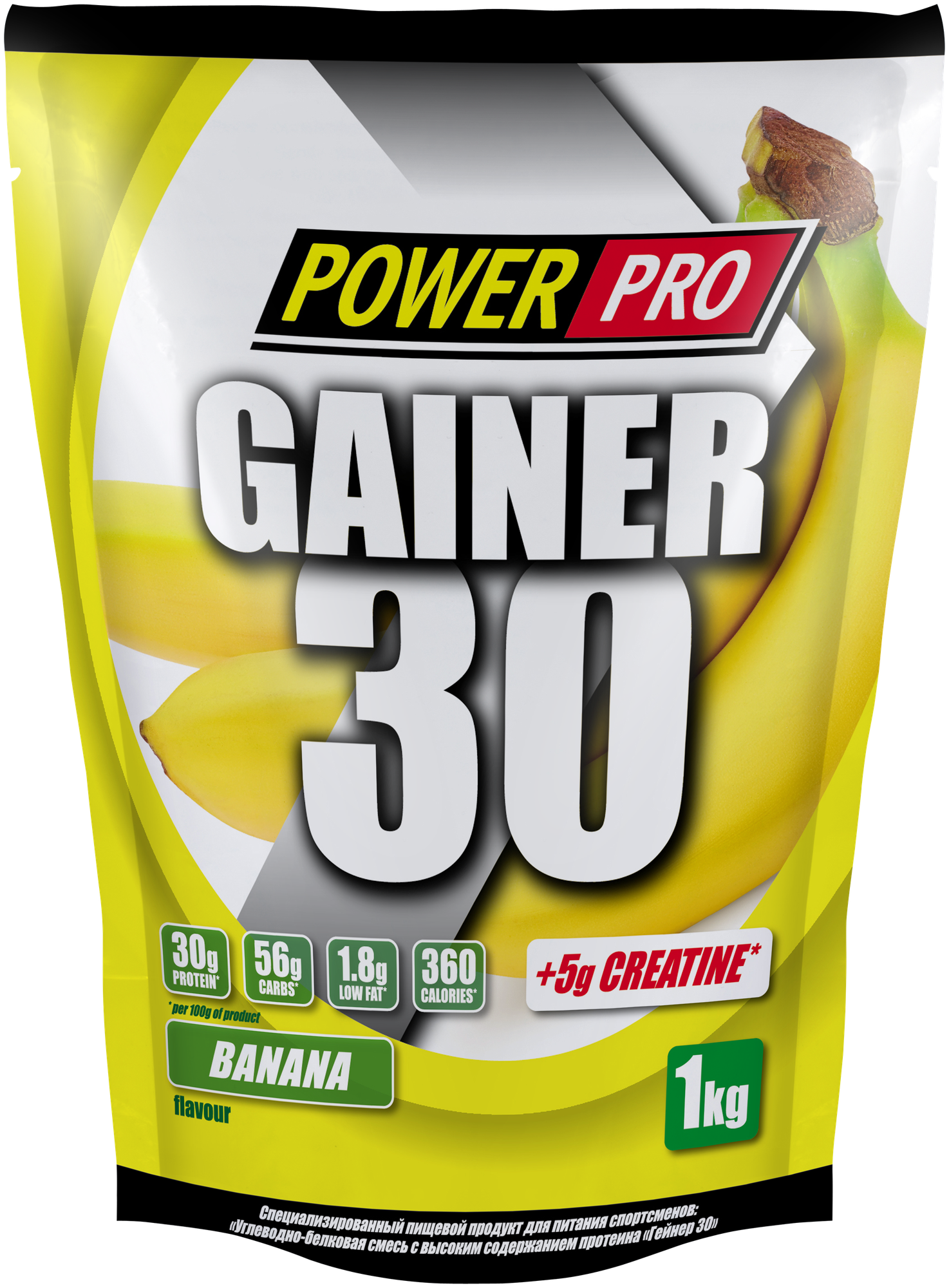 Гейнер POWER PRO Gainer 30 (1000 г) банан