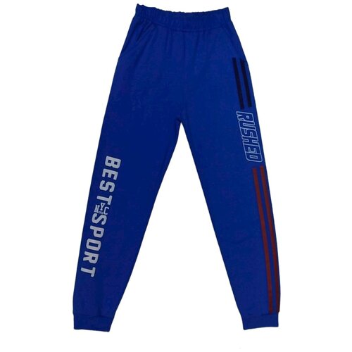 Брюки спортивные для мальчика из хлопка синие размер:146 Bobito