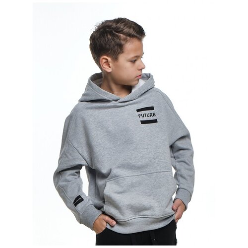 фото Худи для мальчиков mini maxi, модель 7772, цвет меланж/серый, размер 122