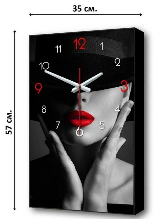 Часы-картина настенные, интерьерные "Девушка", плавный ход, 57 х 35 х 4 см 9323490