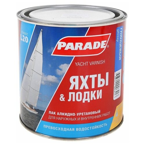 Лак яхтный алкидно-уретановый PARADE L20 глянцевый 0,75л (2 шт)