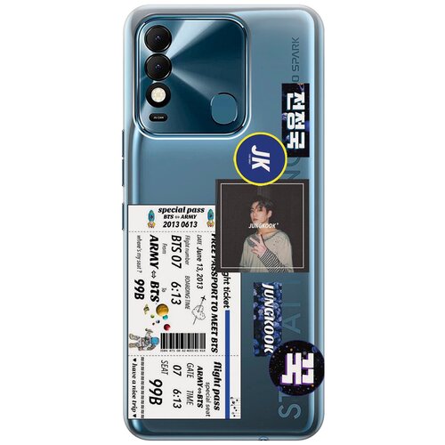 Силиконовый чехол с принтом BTS Stickers для Tecno Spark 8 / Техно Спарк 8 силиконовый чехол с принтом bts stickers для tecno spark 10 техно спарк 10