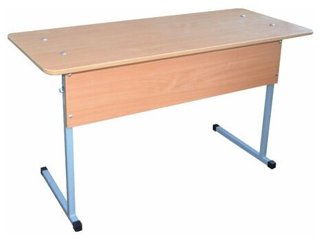 фото Стол-парта 2-местный нерегулируемый «Бюджет» (760×1200×500 мм), рост 6, серый каркас, ЛДСП бук